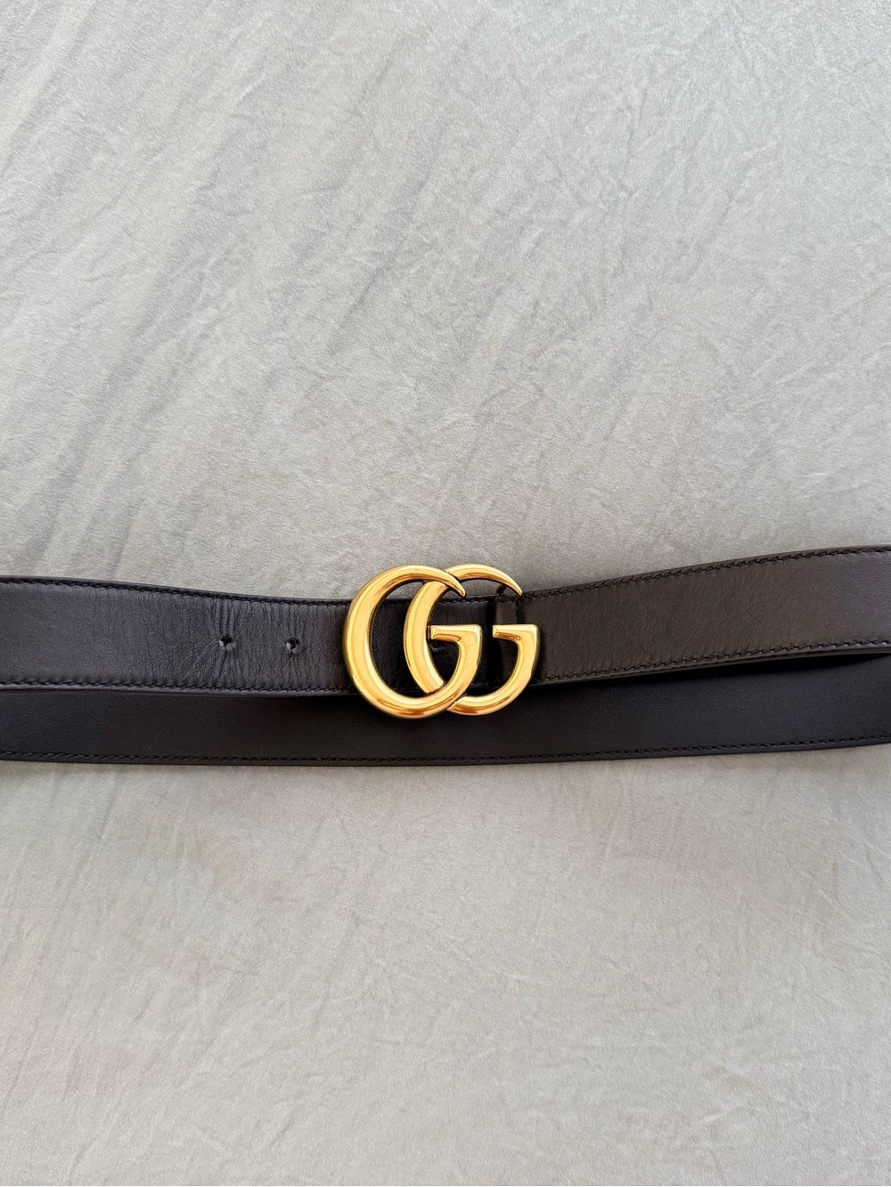 Authentic Gucci GG Marmont Black Leather Belt